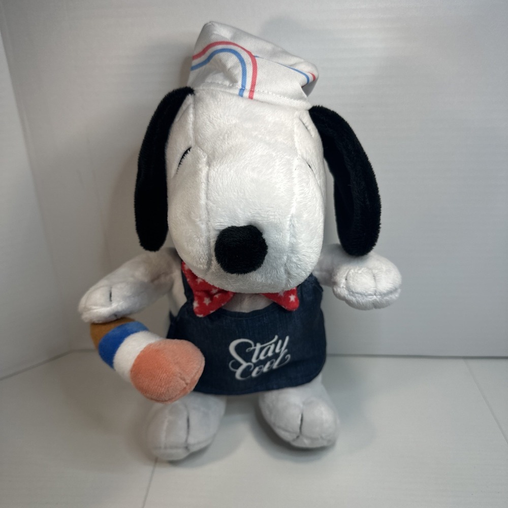 Peanuts Snoopy Ice Cream Apron "Stay Cool" Independence Day Plush, 11"